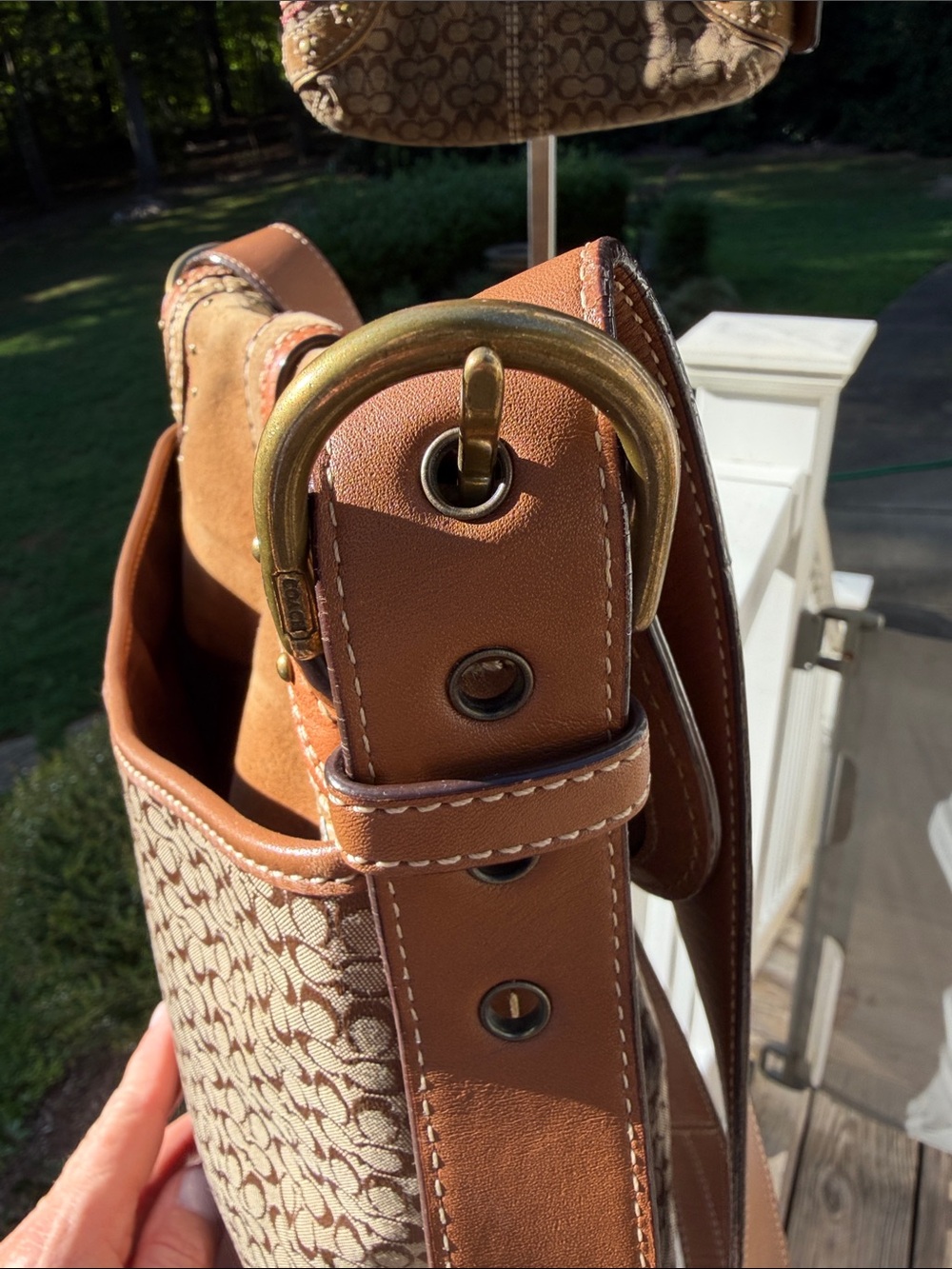 Coach Vintage Signature Soho Crossbody Buckle Suede Studded Bag & Wristlet - Picture 13 of 17